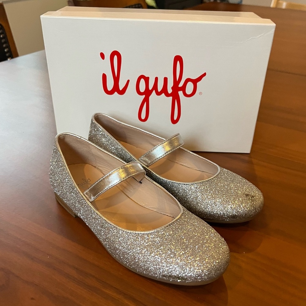 IL GUFO |  Argento Glittered Ballet Flats 
Size EU 31 [like a US size 1]